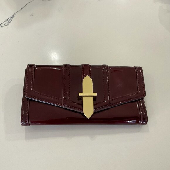 Nine West - Burgundy Patent Leather Wallet - Picture 1 of 5
